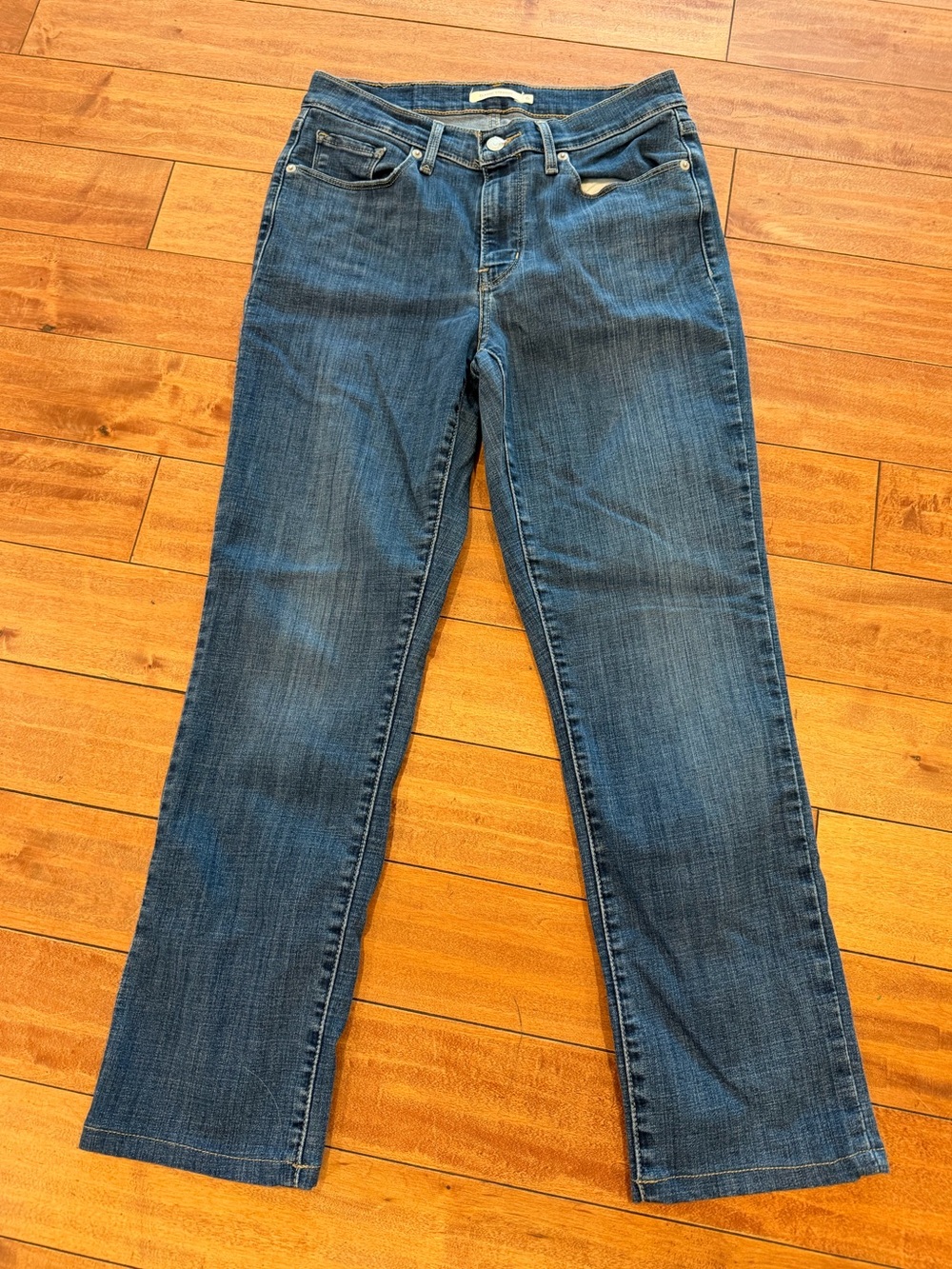 Levi's Indigo Blue Straight-Leg Jeans - Picture 3 of 5
